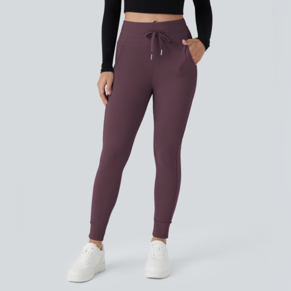 Halara High-Waisted Drawstring Full-Length Petite Joggers